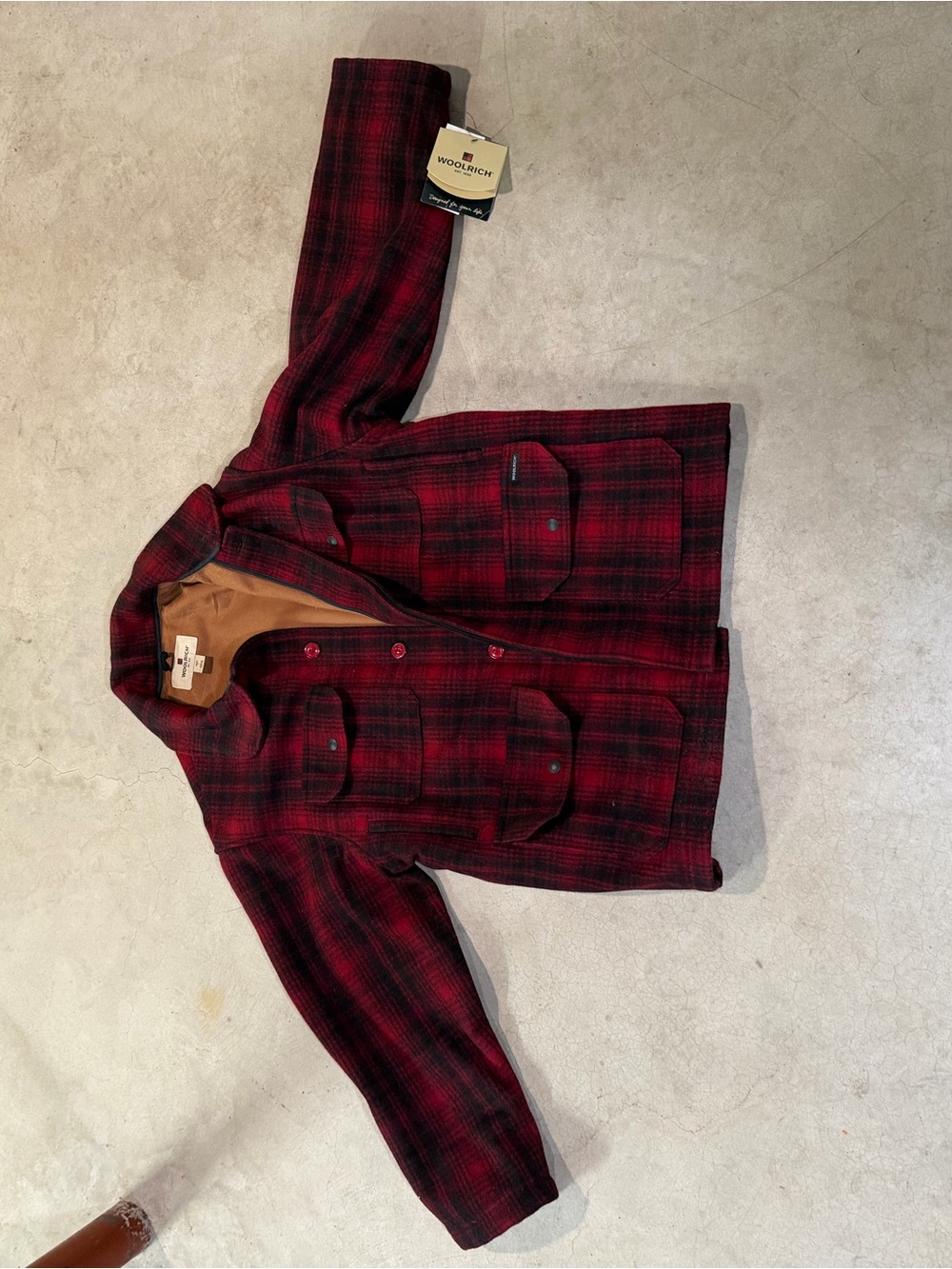 Woolrich Red and Black Plaid Shirt Jacket